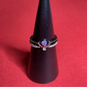 ⭐️Bomb Party RBP6566 “Unspoken Dreams” LG Fire Opal on Rhodium Size 5 Ring NWT
